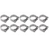 10Pcs Hose Clamp 201 Stainless Steel Reinforced Full Core Appearance Galvanized Pipe Clamps for Automotive Industrial