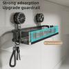 Bathroom Storage Shelf with Suction Cup Strong Load-bearing Hook Design Easy To Install Storage Rack Shower Caddy