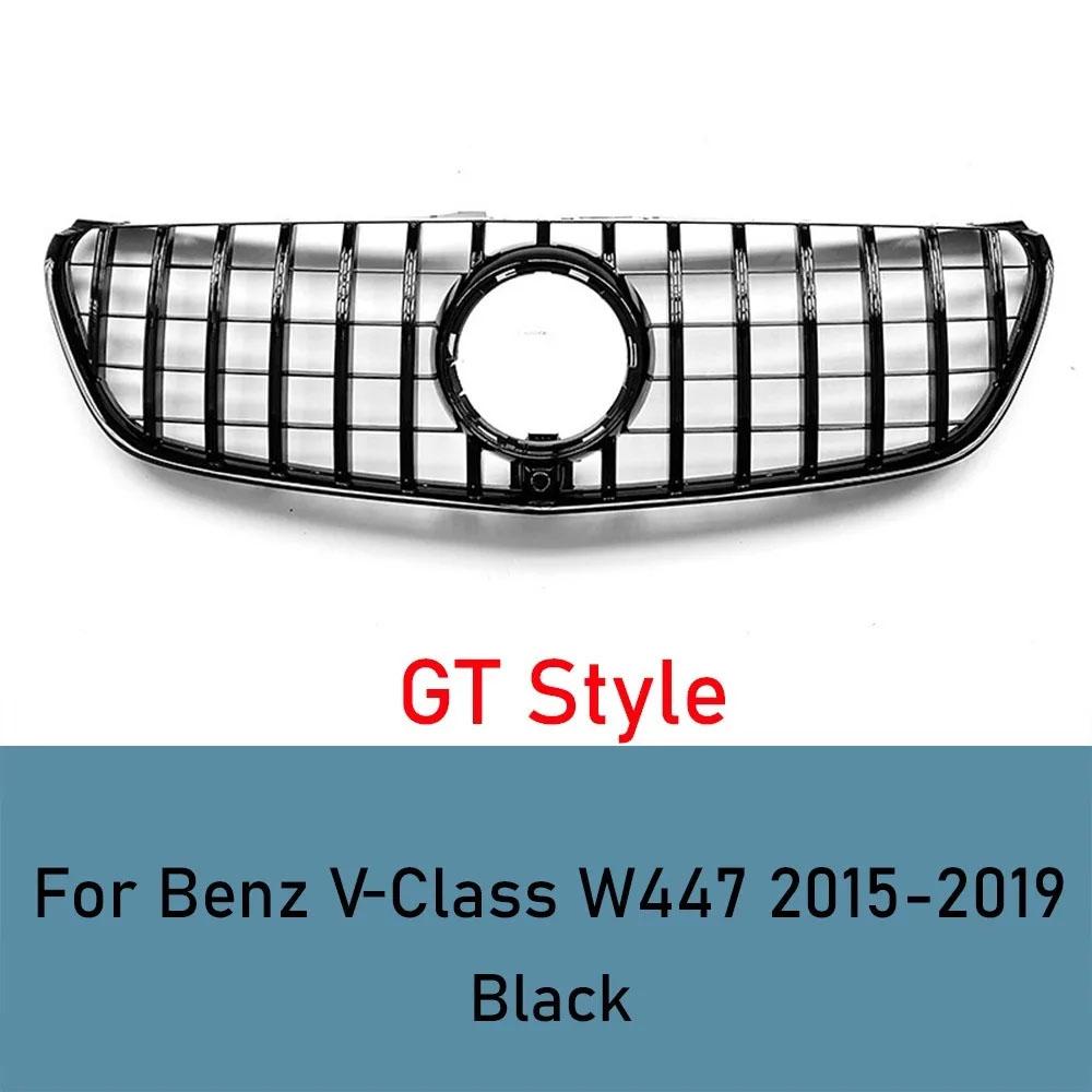 Für Mercedes V-Klasse W447 W448 2015-2019 V250 V260 Sport Kühlergrill Gitter Glänzend Schwarz ABS Stoßstangengrill Autozubehör