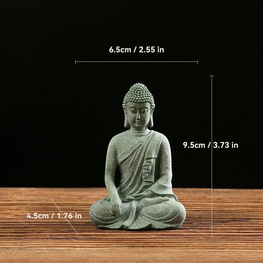 Thailand Buddha Garden Statue  Fish Tank Decoration Buddhism Figurine Desk Tablescape Decor Home Zen Statue Green Sabdstone