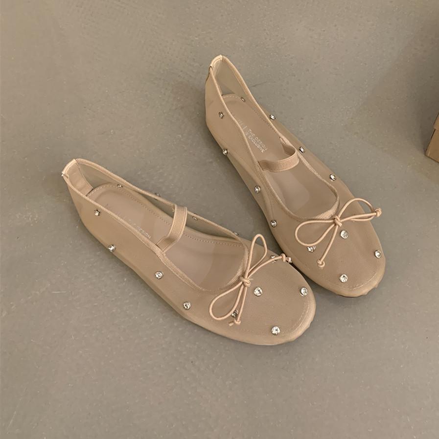 Fashion Bailamos New Brand Women Flat Shoes Fashion Mesh Ladies Elegant Mary Jane Shoes Soft Sole Outdoor Dress Ballerinas