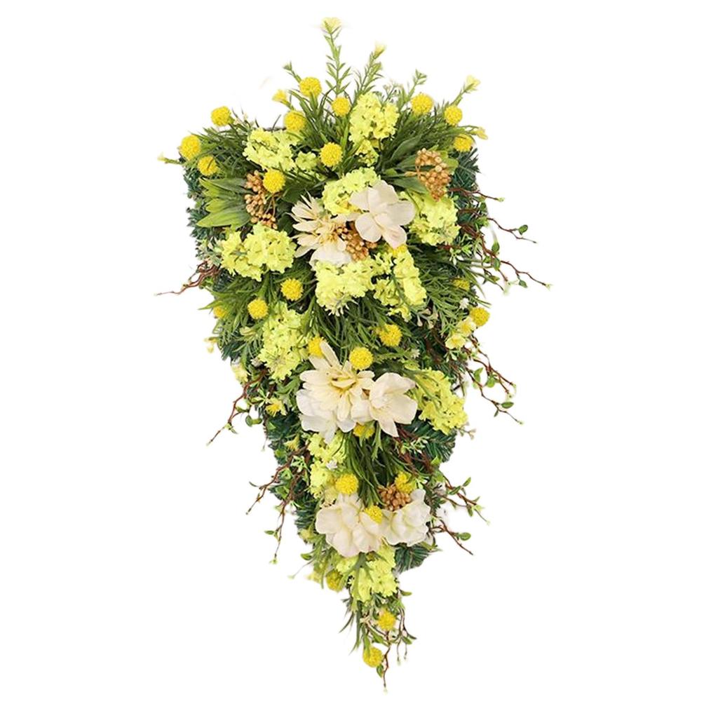 Flower Swag Decor Wall Hanging Decorative Teardrop Wreath for Home