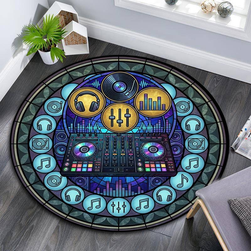 Musical Instruments Harmony Round Area Rug Under Office Chairs Bedroom Living Room Home Decor