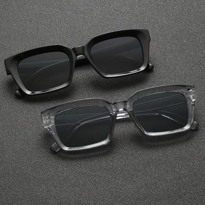 2 SZT. Modne Kwadratowe Męskie Okulary Przeciwsłoneczne Klasyczne Retro Wakacyjne Codzienne Dekoracyjne Okulary Czarno-Szary Zestaw