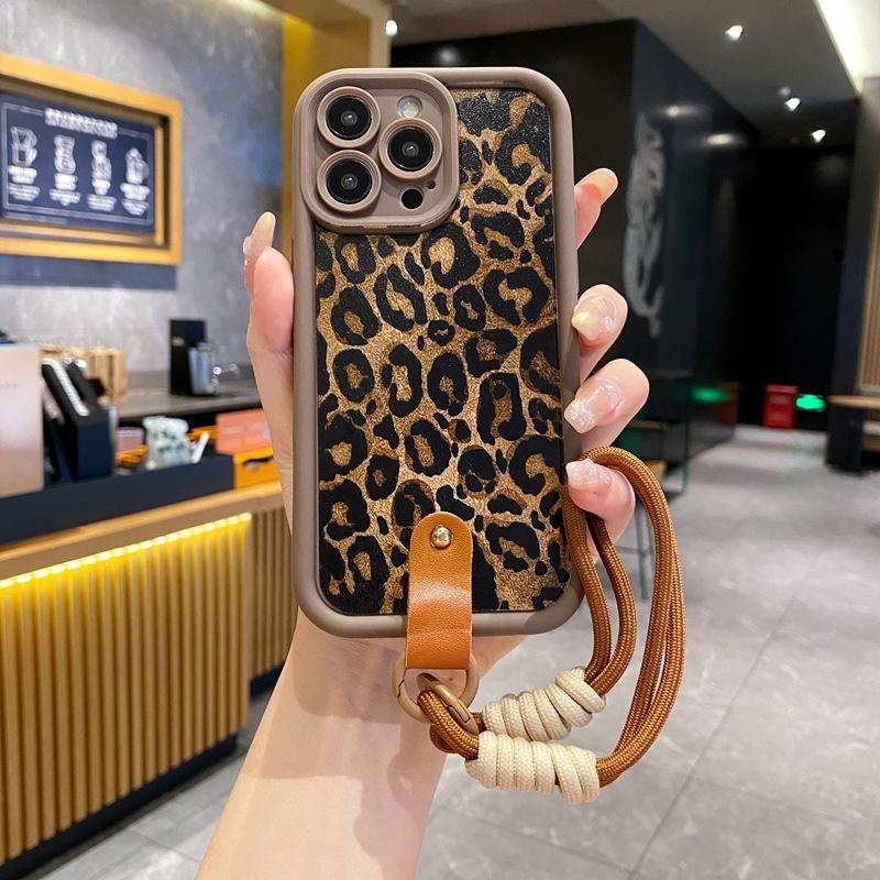 American Leopard Print West Highland Suitable for OPPO A5pro Cartoon Mobile Phone Case New Realme14X Creative Hand Rope