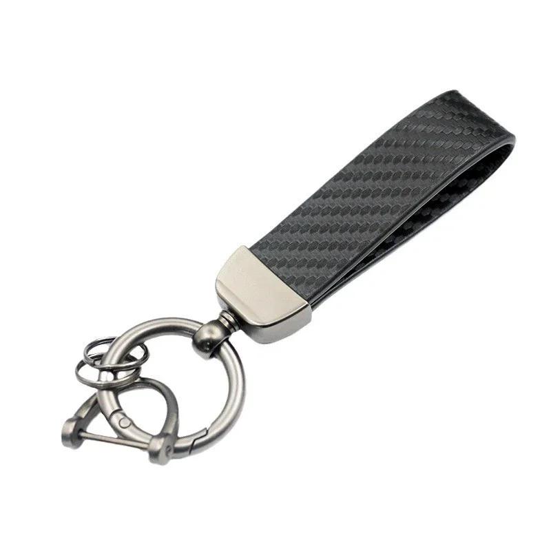 Car Sleek Carbon Fiber Style Keychain - 360° Rotatable, Universal Fit with Anti-Lost D-Ring, Durable for Men & Women Amagi