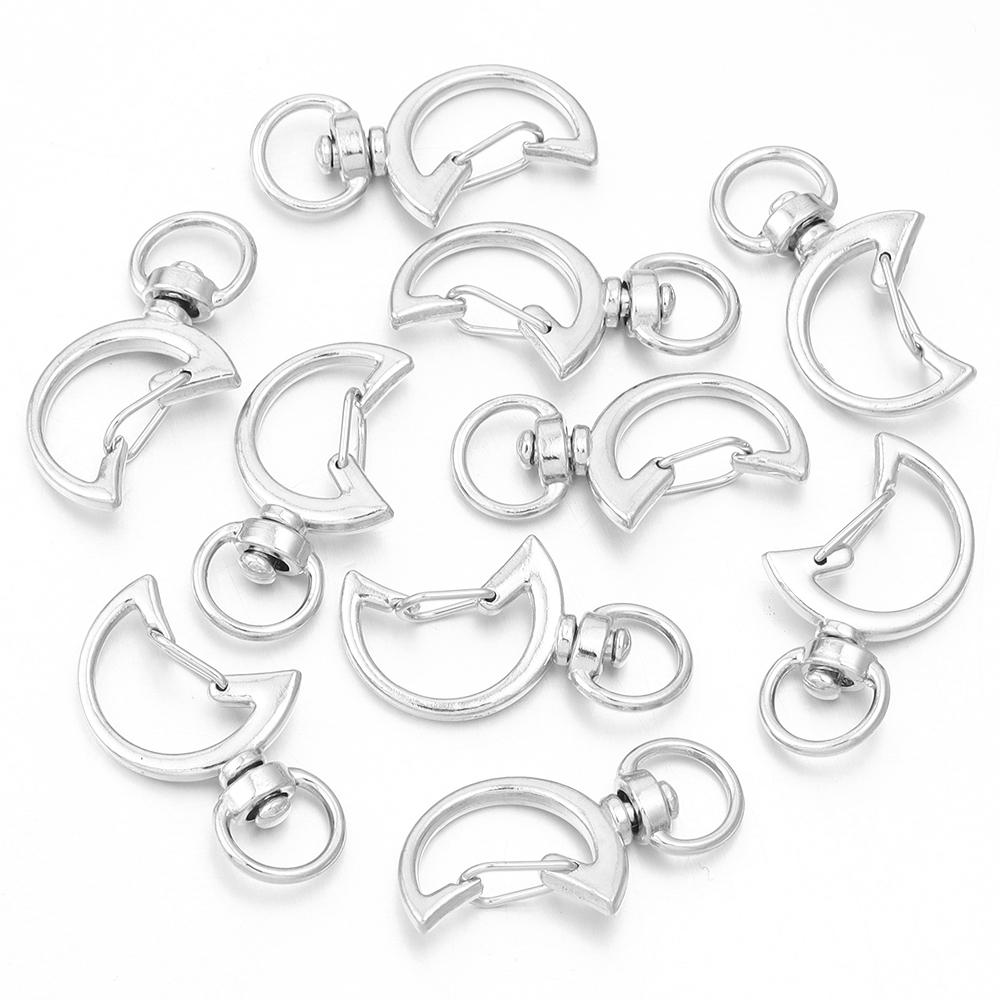 10Pcs/pack Lobster Clasps Hooks Star Blossom Heart Cat Moon Keychain Lobster for Charms Key Ring Clasp Jewelry Making Accessorie