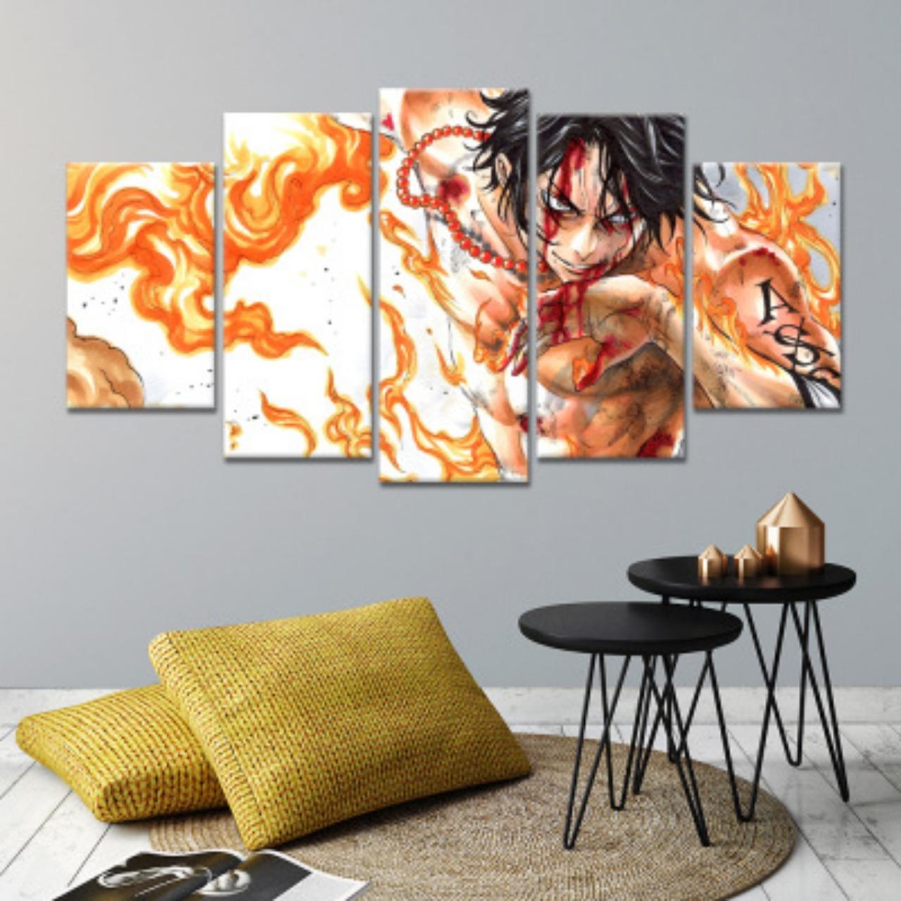

5PCS. Картина на полотні. Аніме. Простий Луффі. Висяча картина. Вітальня. Диван. Фонова фреска. Хлопчик. Діти. Прикраса спальні. XL no frame