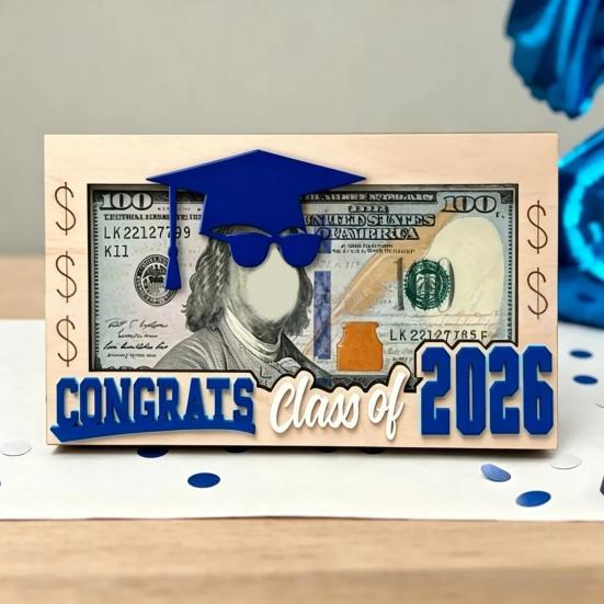 Držák na peníze pro absolventy ročníku 2026 Dřevěná maturitní karta Obálka na hotovostní dárek Krabička Maturitní dárky pro vysokou školu Střední školu Maturitní party potřeby