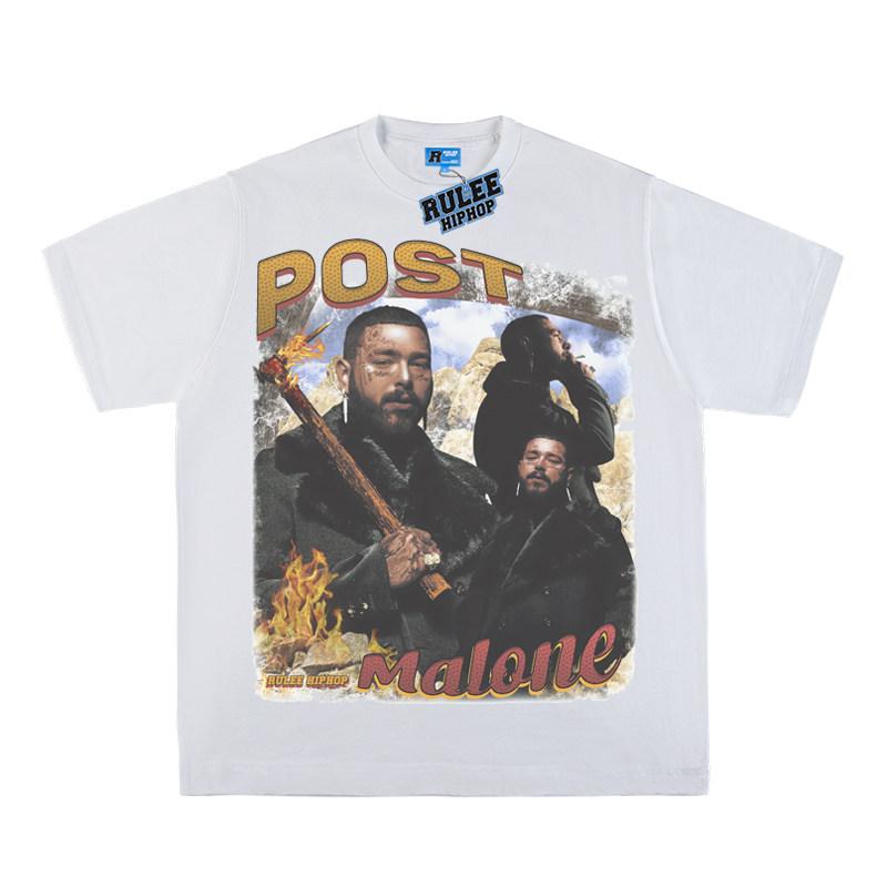 2026 Summer New Design Post Malone HighQuality HipHop Street Comfortable Mens Roundneck Printed TShirt S