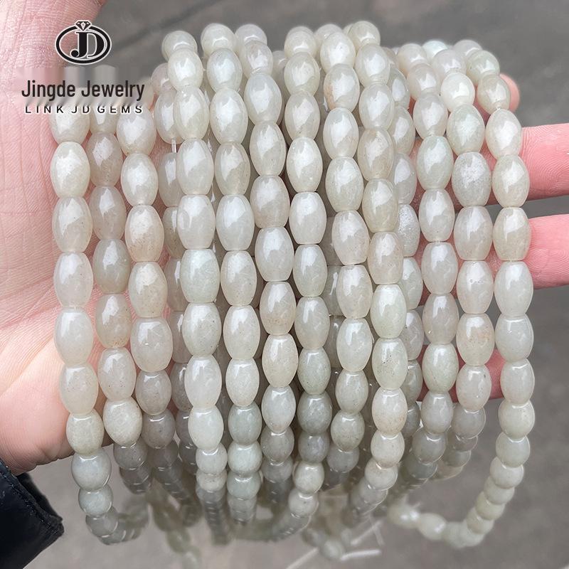 8x12mm Natural She Tai Cui Jade Barrel Beads for DIY Bracelet Jewelry Accessories