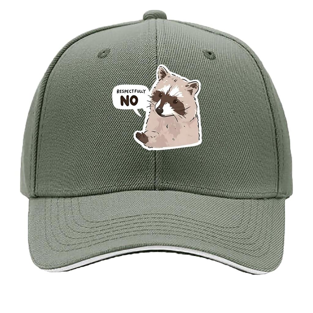 Baseball Cap with Respectfully No Raccoon Print Lightweight Adjustable Snap Closure Hand Sandwich Baseball Cap