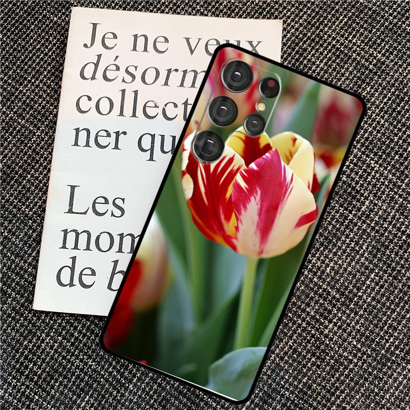 Spring Tulips Flower Case For Samsung Galaxy S25 Ultra S20 S21 S22 S23 S24 Ultra S9 S10 Plus S25 FE Back Cover