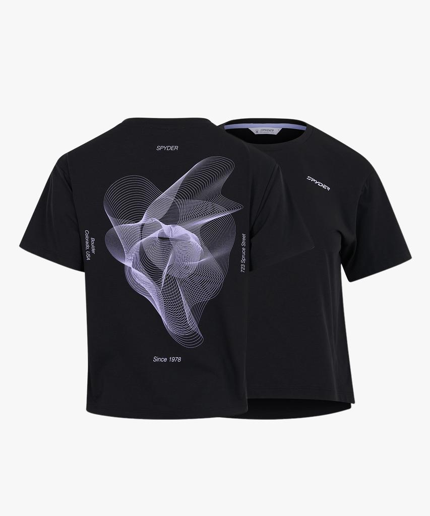 SPYDER Women'S Duotech Graphic Semi-Crop Short Sleeve T-Shirt Splmcnrs356Wblk