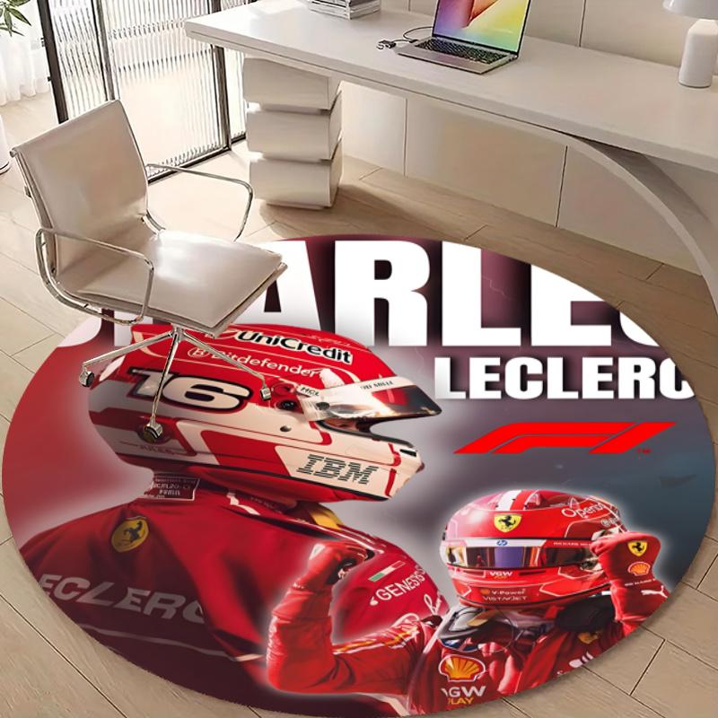 Personalized Charles Leclerc Round Chair Office Rug - Perfect for Mat, Office Chair & More - Ideal Gift for Birthdays and Holidays