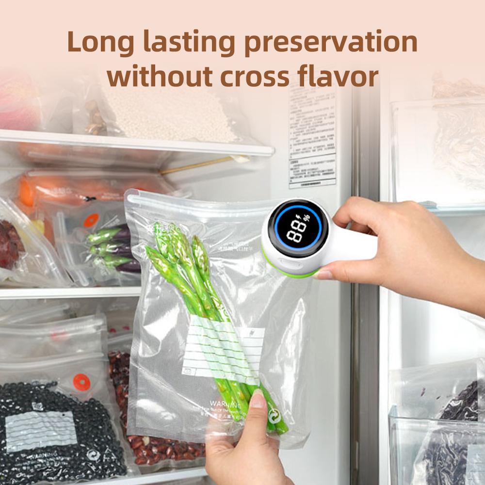 Electric Vacuum Sealer Kit with Sealing Bags 60KPa Strong Suction Kitchen Gadgets Cordless Vacuum Sealing Machine