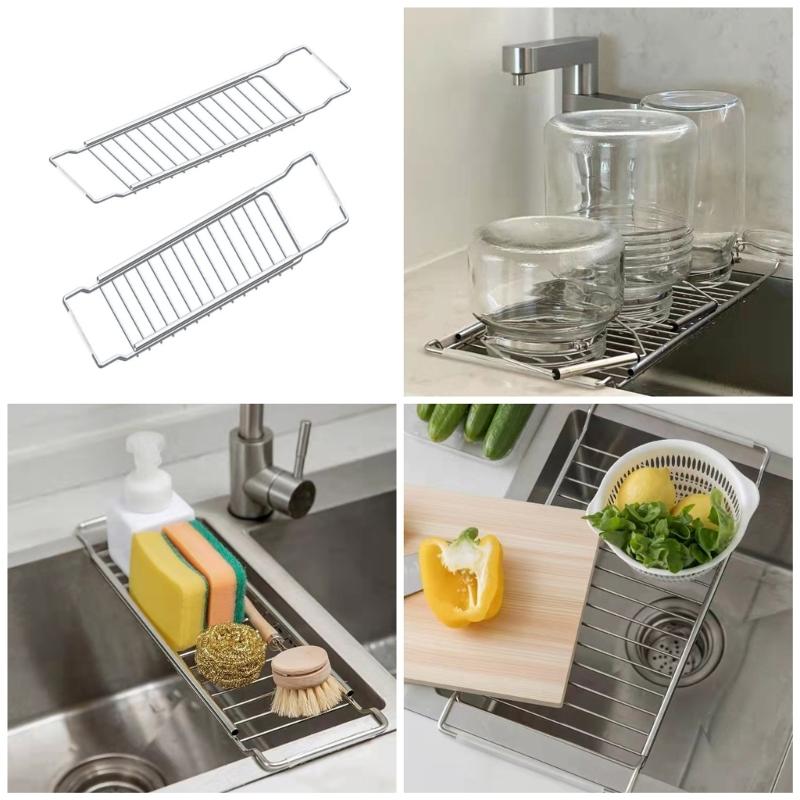 304 Edelstahl Abtropfgestell Spülsieb Spülenablagehalter Abtropfregal Spülenablagegestell Geeignet für Küchenspüle