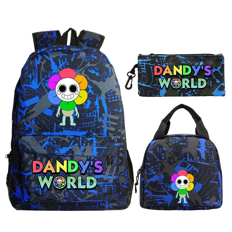 Dandy's World Game Merchandise Printed Primary and Secondary School Schoolbag Three-piece Set Foreign Trade Popular Children's Backpack