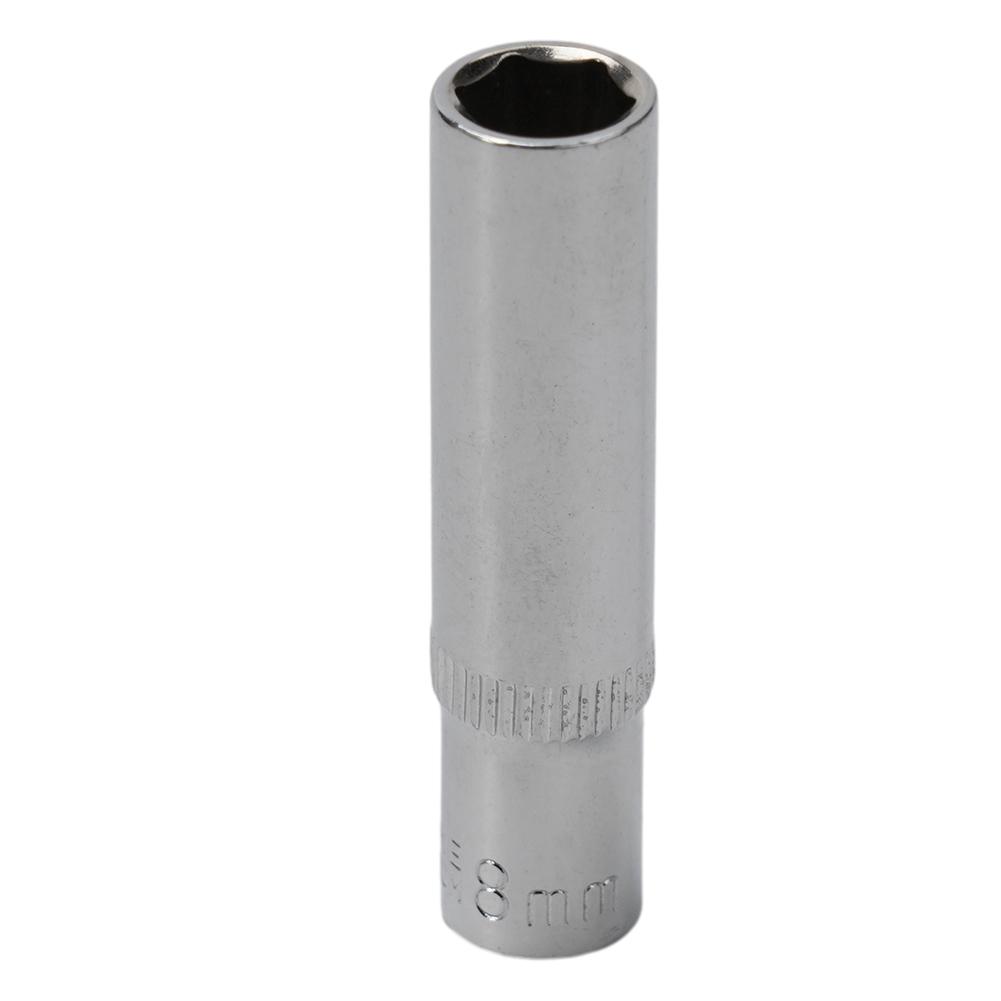 Metric Long Chrome Socket Set 1/4-Inch Drive Hex Deep Socket From 4 Mm To 14 Mm Professional Grade Wrench Heads Ratchet Tool