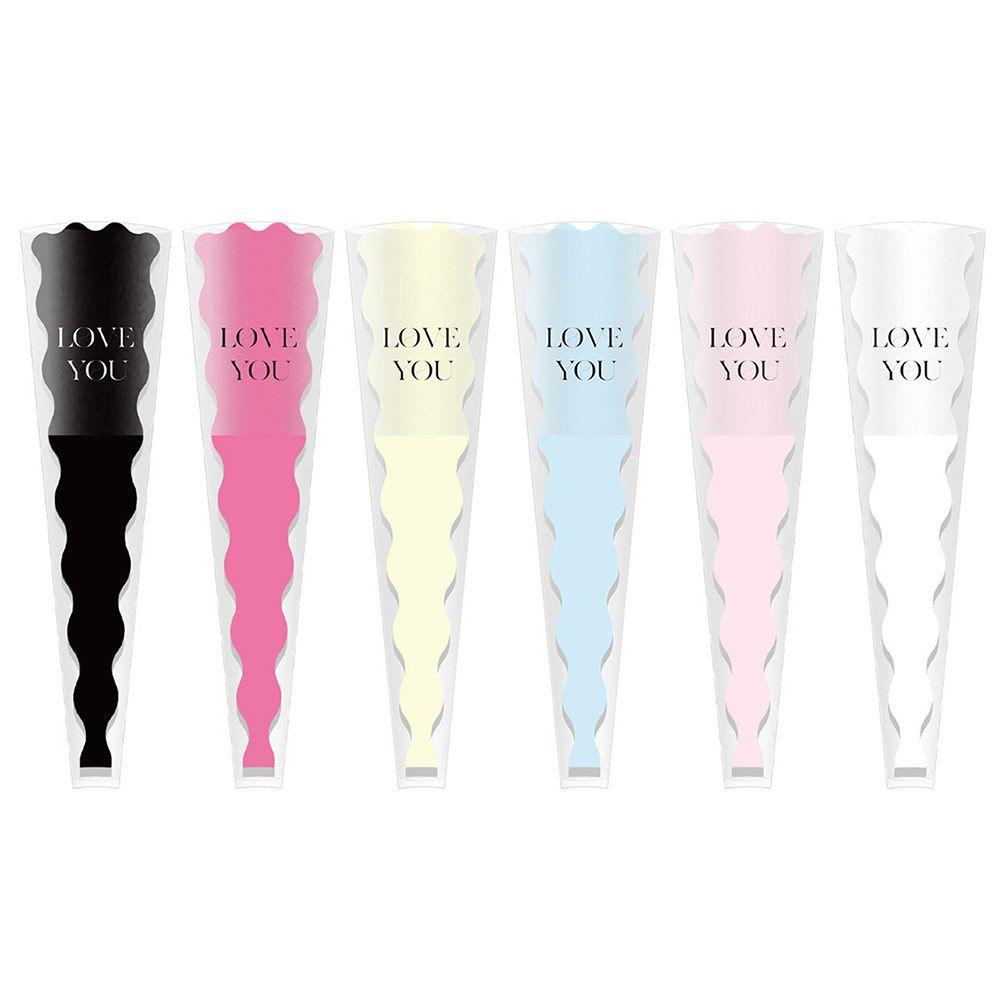 50Pcs Clear Flower Wrapping Bag LOVE YOU Print Single Flower Bag Floral Packaging