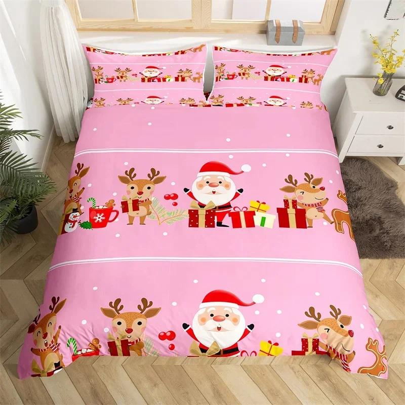 Santa Claus Bedding Set, Christmas Tree Duvet Cover Full Queen,Galaxy Starry Sky Comforter Cover Decor New  Quilt Cover