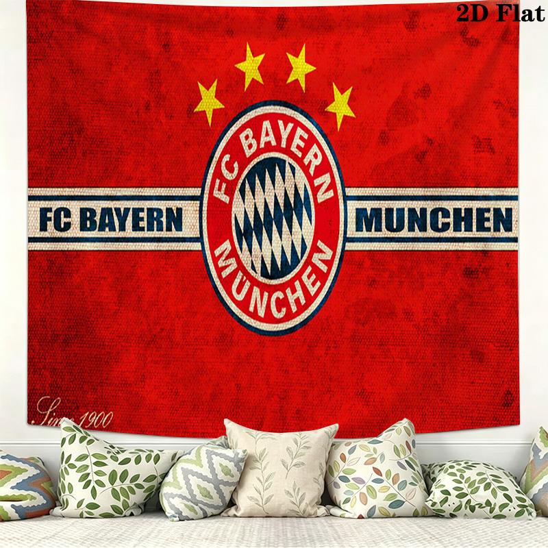 FC Bayern Munich Logo Wall Tapestry Aesthetic Wall Hanging Printed Fabric Blanket Decorative Tapestries for Bedroom Living Room Home Decor