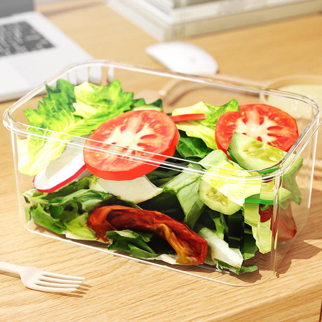 Food Storage Container Fresh-keeping Box Salad Storage Tool Lunch Container with Seasoning Box for Office And Travel Convenient
