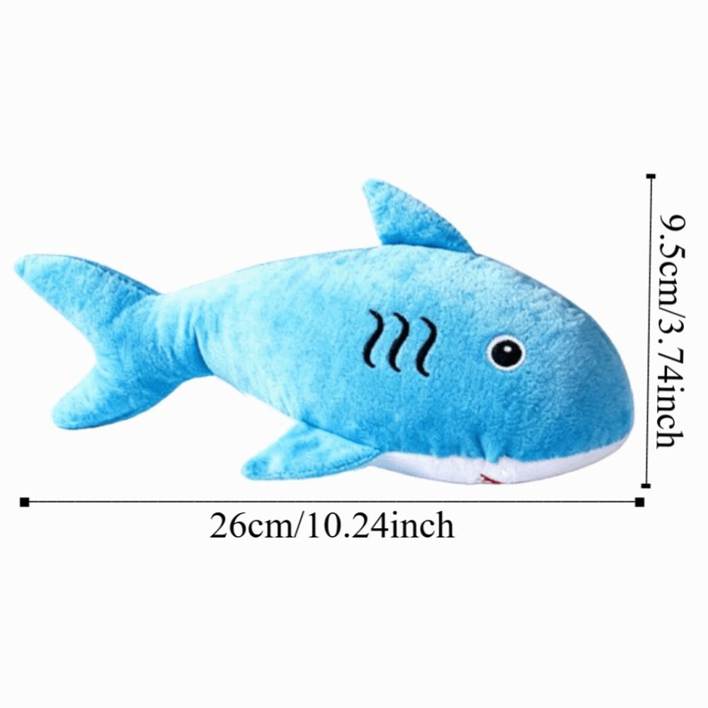 Simulated Shark Squeaky Dog Toy Bite-resistant Cartoon Cleaning Tooth Chew Toy Creative Wear-resistant Sound-making Plush Toy