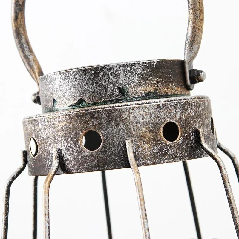 Hollowing Out Cage Portable Candlestick Metal Ironwork Retro Style Home Furnishings Courtyard Desktop Garden Ornaments Decorate