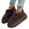 Thick-soled Cross-strap 2025 Autumn/winter New Fashion Fleece Thickened Warm Short One-legged Elastic Cotton Shoes