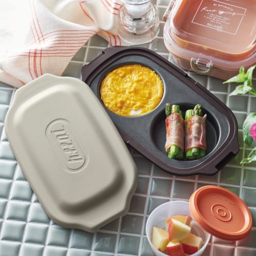 Toffy Microwave Double Grill Plate K-MW5, Simply Place in Microwave, Cooks Two Dishes Simultaneously, Time-Saving, Includes Recipe Book, Non-stick Coa