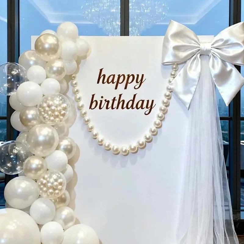10/30pcs Large Simulated Pearl Garland Wedding Backdrop DIY Pearl Beaded Wall Staircase Hanging Decorations Photography Props