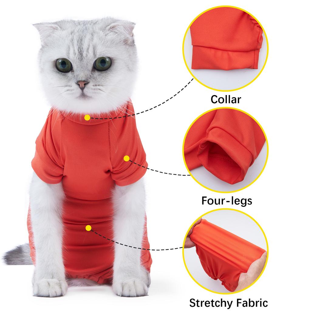 Pet Recovery Suit Four Legs Abdominal Wound Jacket for Cats