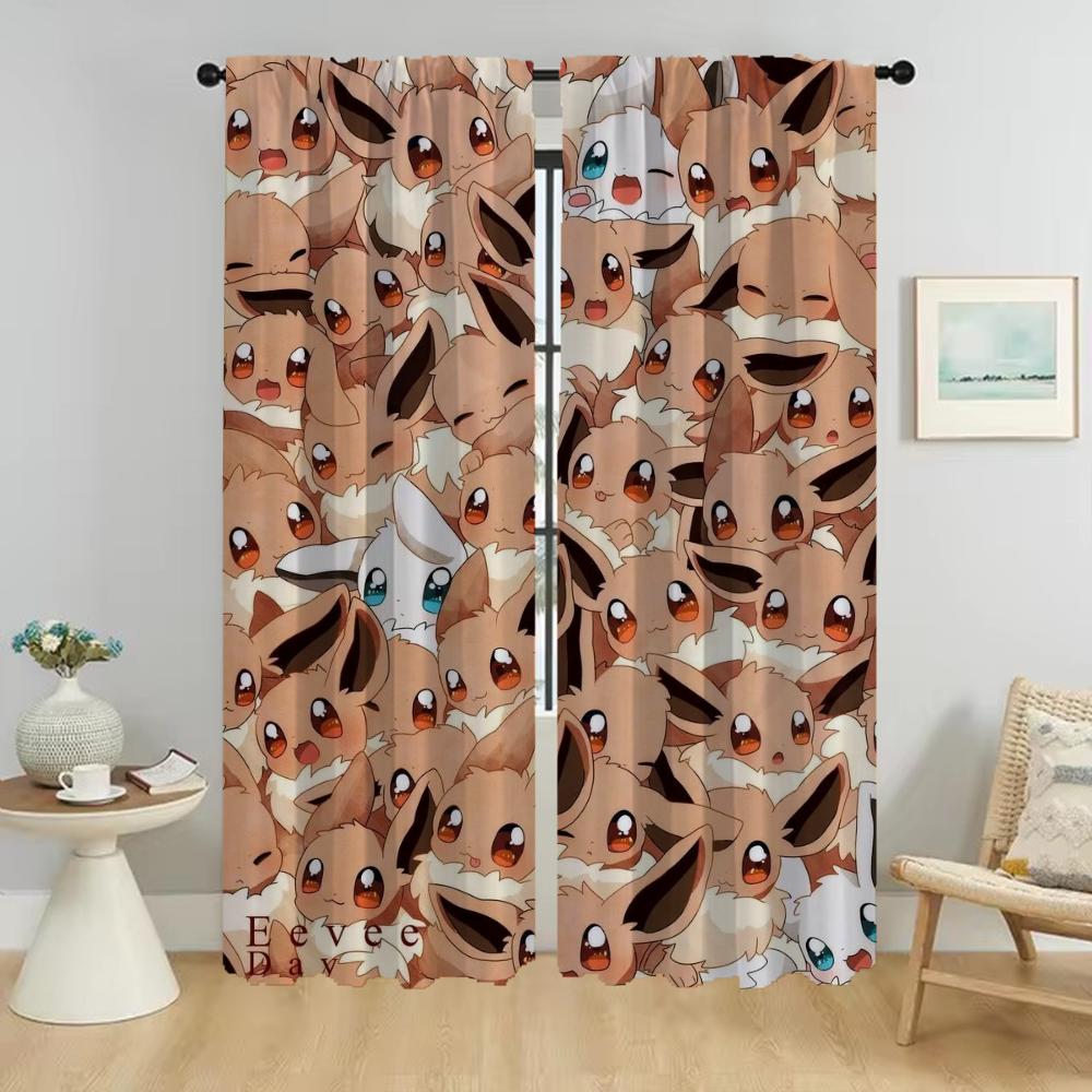 

P-pokemones Домашний интерьер Шторы для камеры Шторы для детской комнаты Оконные шторы для комнаты 2 Панельные жалюзи Украшения на Хэллоуин W50xH70cmx2pcs-CL