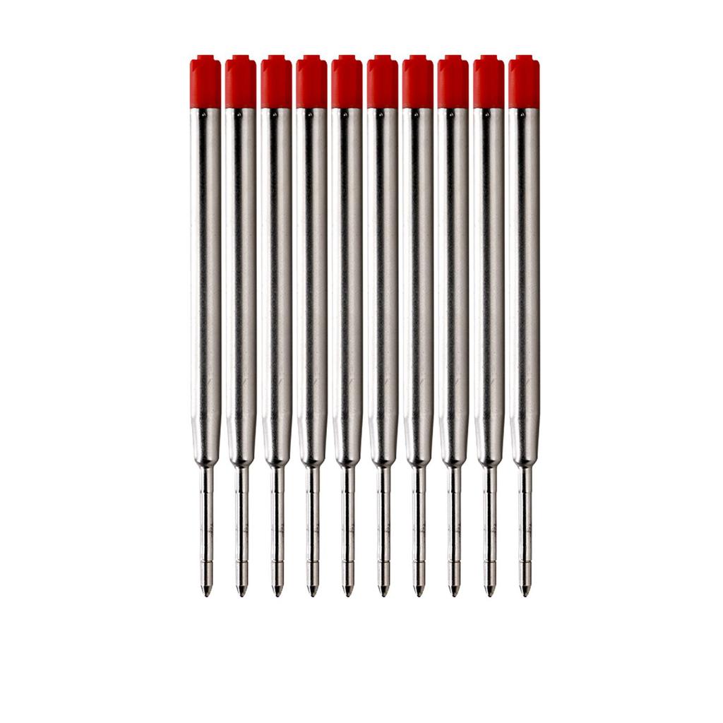 10Pcs L:3.9 In Ballpoint Pen Refills for Parker Pens Medium Point Blue Red Black Ink Rods for Writing Office Stationery