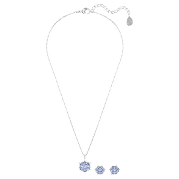 Swarovski Original Design Square Zirconia Necklace Unisex necklace Blue 5734243 Box