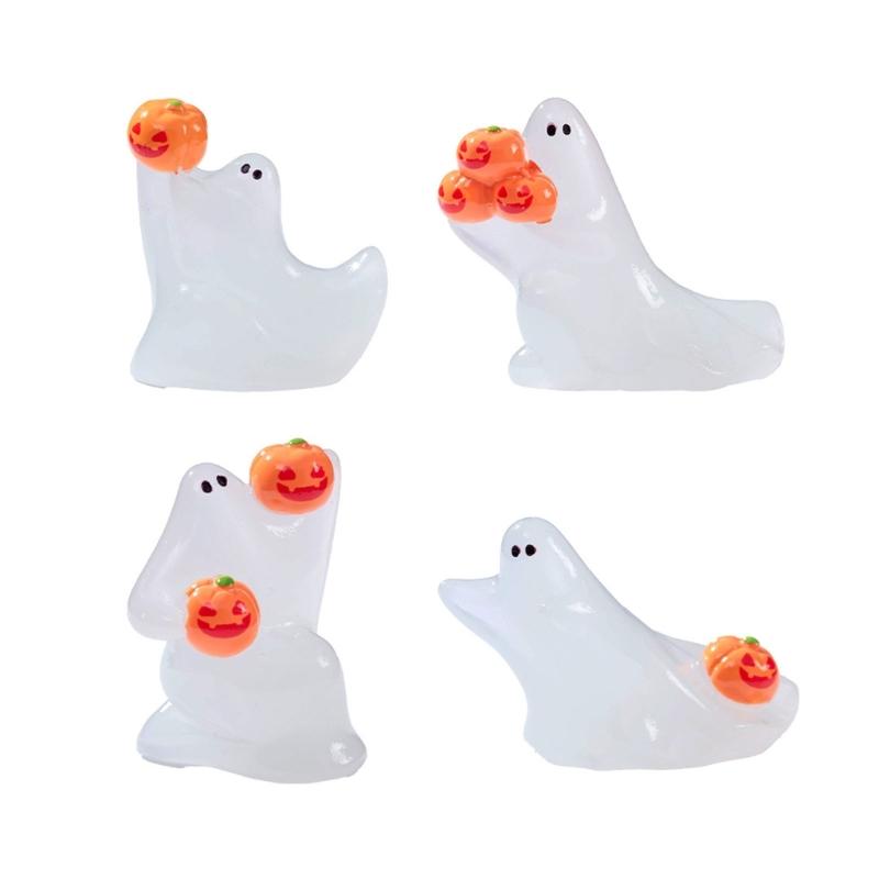 

Resins Pumpkins Ghosty Statues Miniature Landscape Halloweens Ghosty Figurines Small Monsters Sculptures Garden Decors 1