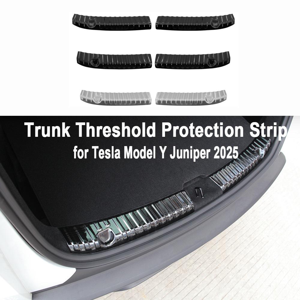 For Tesla Model Y Juniper 2025 Trunk Threshold Strip Stainless Steel Mats Sill Guard Rear Cargo Anti Scratch Protector Accessory