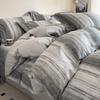 Sleep Grid All Cotton High Count High-Density Combed Cotton Nordic Gentleman Style Four Piece Set