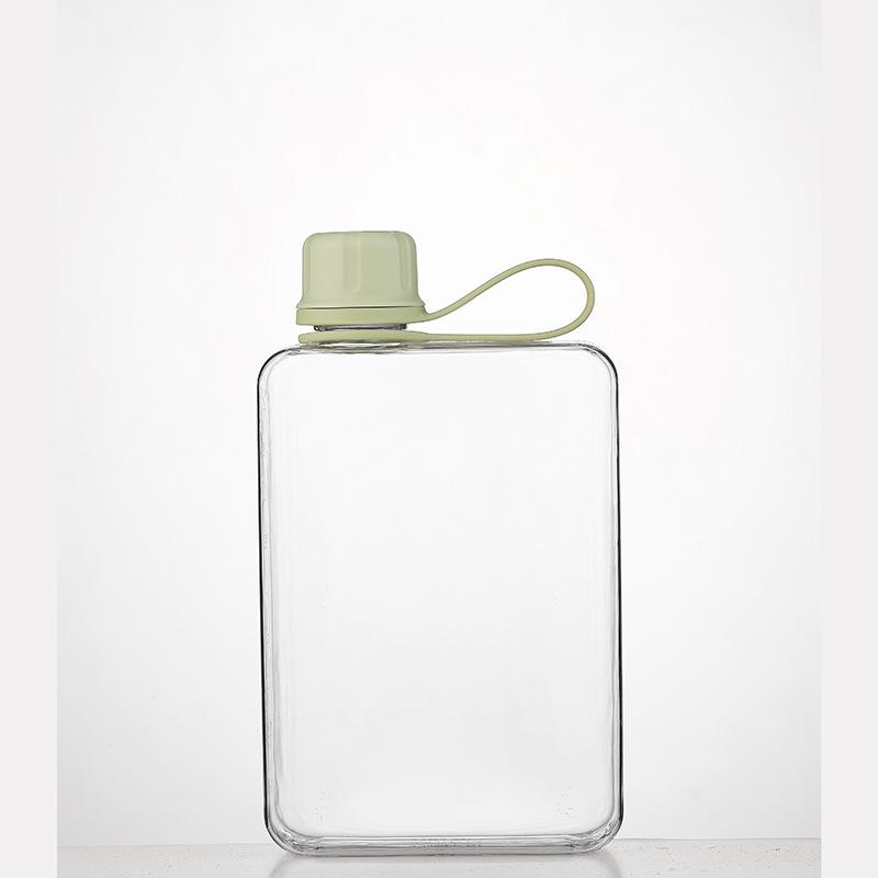 Tritan Handheld Flat Style Water Bottle - Fresh, Stylish, Portable Student Cup for Fruit Tea