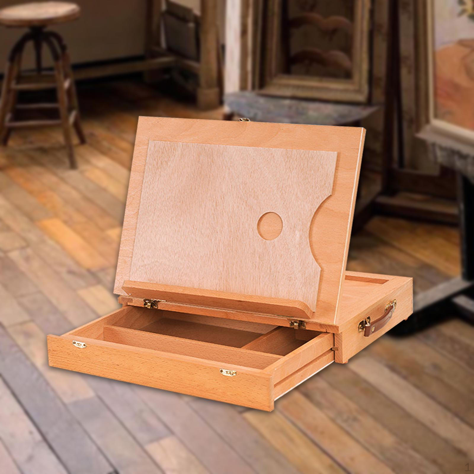 

Деревянная мольбертовая коробка, складная коробка для хранения картин для рисования, составления поваренной книги M