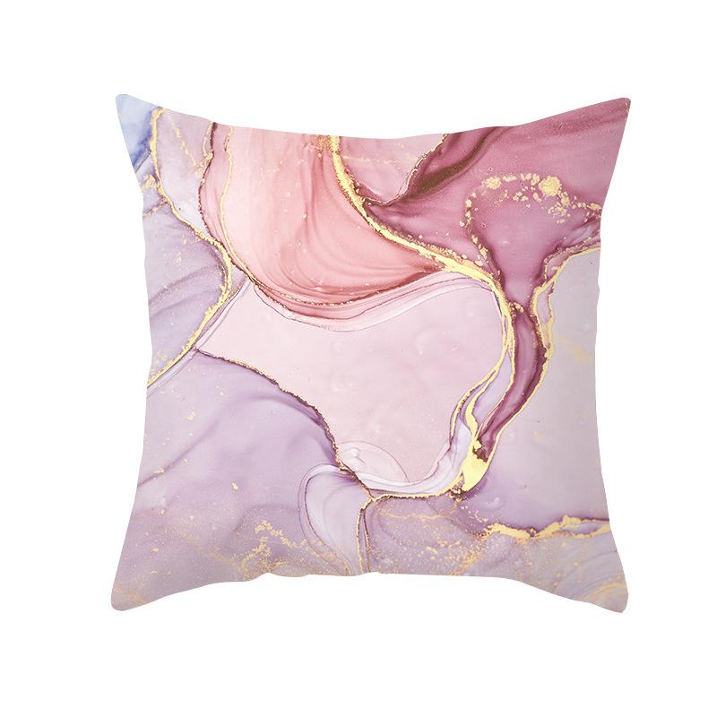 Pfirsichhaut Bedruckter Kissenbezug Rosa Ins Wind Blumen und Blätter Wohnzimmer Zuhause Kissenbezug Kissenbezug