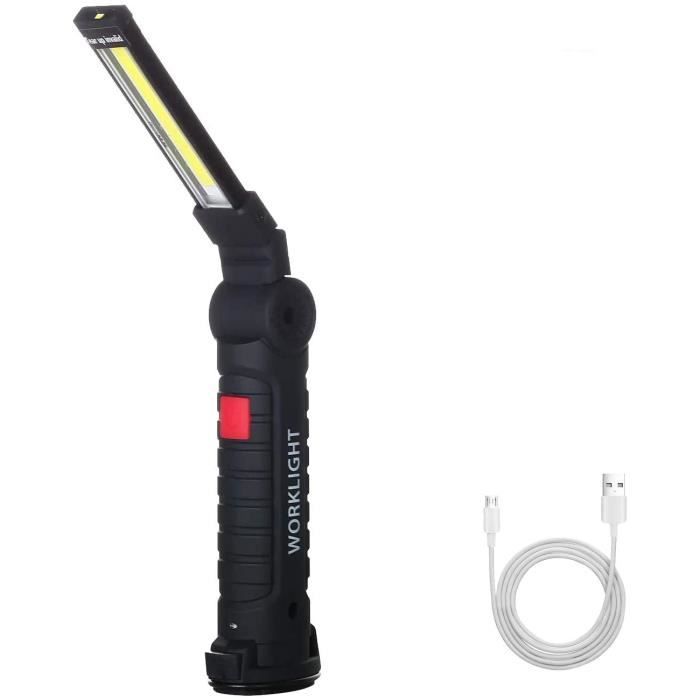 Lampe de travail - LED - 800Lm - Rechargeable - 5 modes - Base magnétique