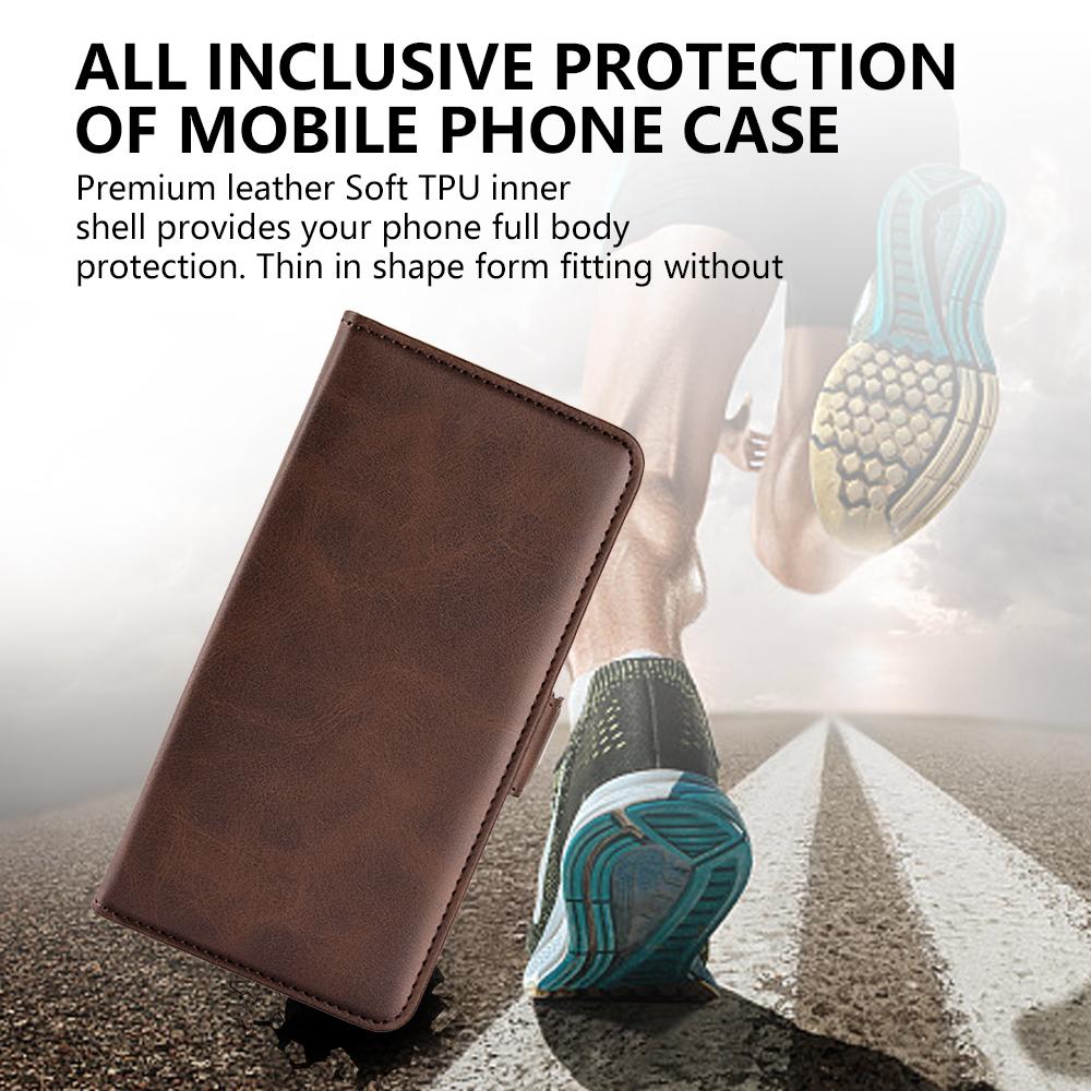 For Sony Xperia 1 V Leather Phone Stand Case Calf Texture Cell Phone Wallet Cover