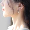 New Chinese Versatile Natural Freshwater Pearl Stud Earrings for Women's Summer S911 Silver Needle Circle Beaded Earrings Light Luxury High Sense