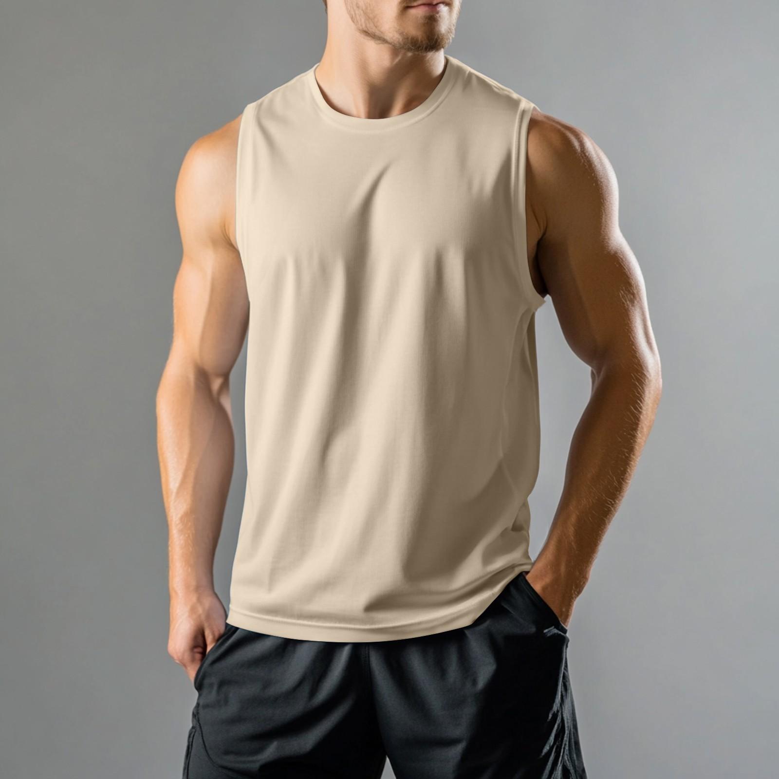 

Чоловічий спортивний повсякденний жилет без рукавів L бежевий