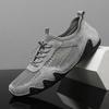 Large size 2021 summer casual leather shoes breathable mesh shoes grid shoes running tide shoes rubber outsole outdoor