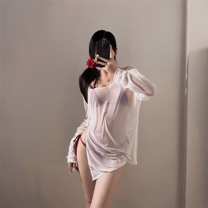 Alluring Sheer Long Sleeve Beach Cover-Up – Plus Size Available