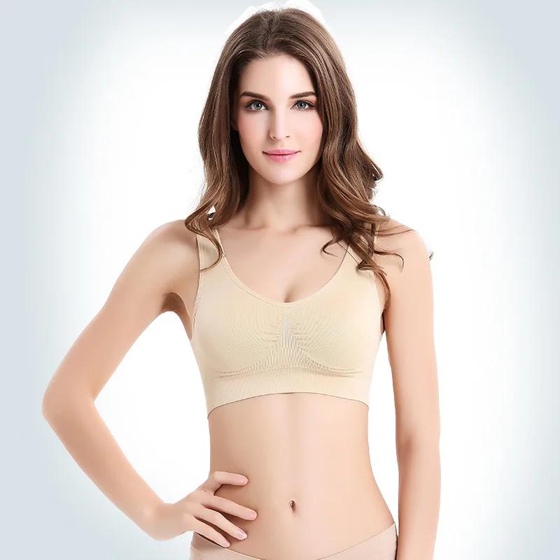 Women Push Up Breast Bra Big Size Backless Bras Plus Size Wireless Brassiere Breathable Seamless Lingerie Yoga Sports Bra Vest