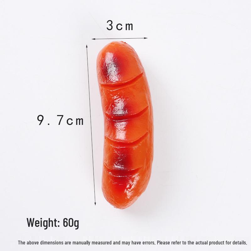 Grilled Sausage Magnet & Keychain Toy - Simulated Hot Dog & Cured Sausage